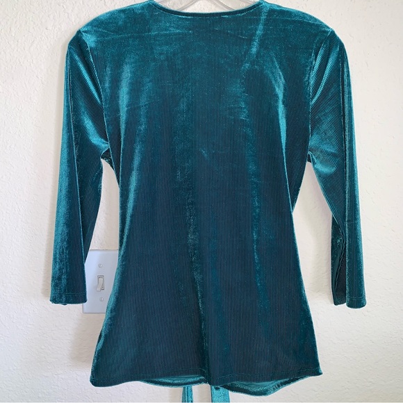 Express Velvet Ribbed Surplice Top - Picture 4 of 12